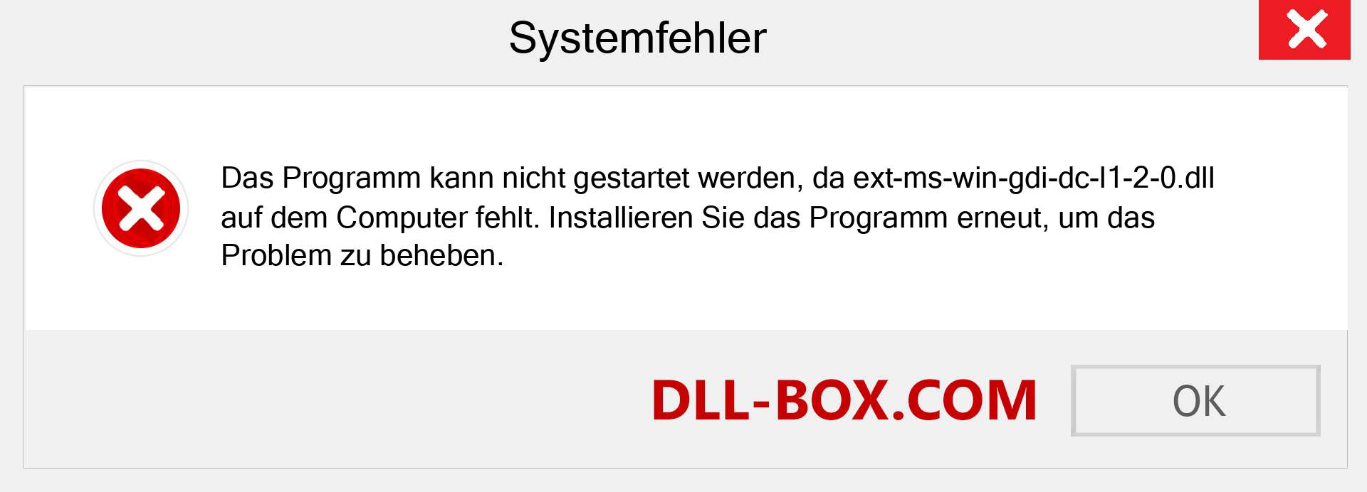 ext-ms-win-gdi-dc-l1-2-0.dll-Datei fehlt?. Download für Windows 7, 8, 10 - Fix ext-ms-win-gdi-dc-l1-2-0 dll Missing Error unter Windows, Fotos, Bildern