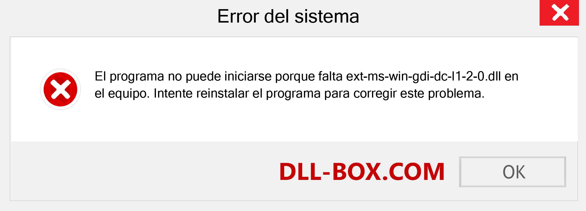 ¿Falta el archivo ext-ms-win-gdi-dc-l1-2-0.dll ?. Descargar para Windows 7, 8, 10 - Corregir ext-ms-win-gdi-dc-l1-2-0 dll Missing Error en Windows, fotos, imágenes